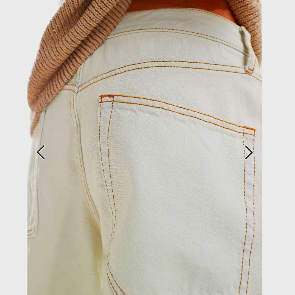ASOS DESIGN Baggy Fit Jeans in Ecru | Mens 38 x 32 NEW - Picture 7 of 7